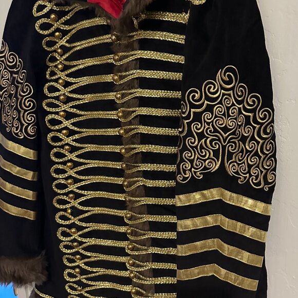 Napoleonic Hussar Military Uniform Tunic Pelisse Jimi Hendrix Jacket Large - Picture 2 of 4